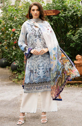 Y-1108 | 3Pc Unstitched Suit Embroidered Lawn Vol-11 Riwayat By Ramsha